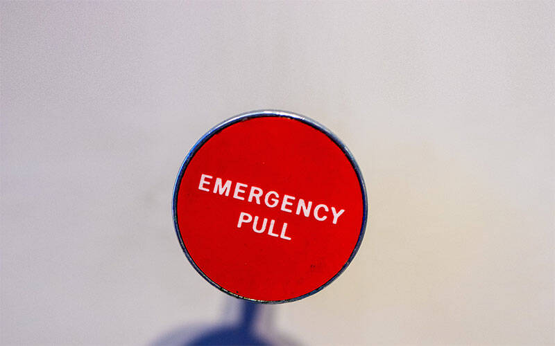 Bouton d'urgence rouge