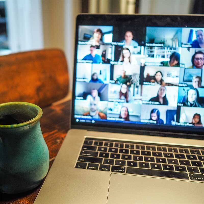 Computer screen during a group digital onboarding